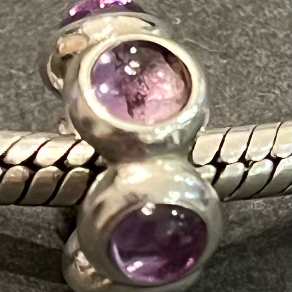 Authentic Pandora amethyst cabochon Twilight Kiss spacer charm